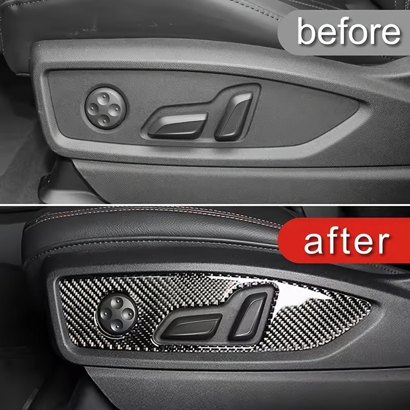 Autocollant cadre de bouton de réglage de siège en fibre de carbone pour Audi Q5