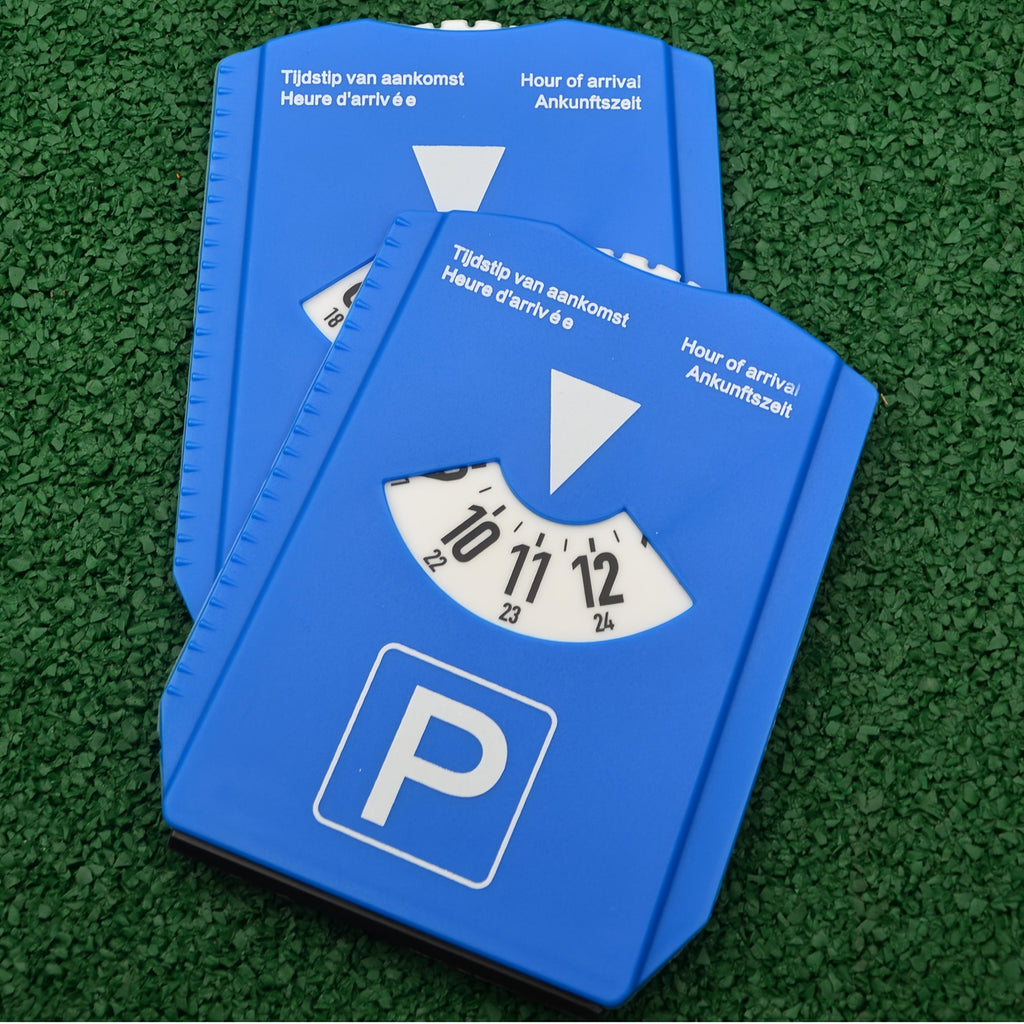 Disque de stationnement numérique bleu - 4 langues