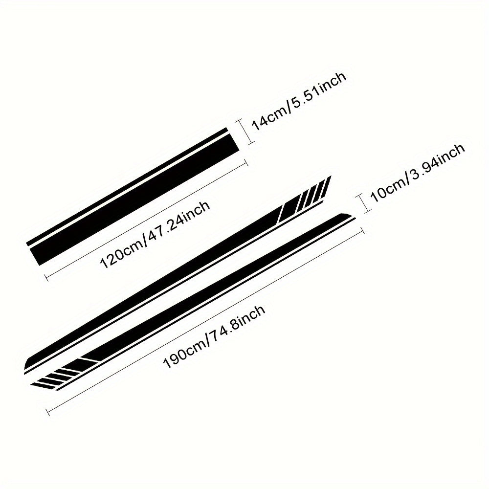 Lot de 3 Autocollants Vinyle de Bas de Caisse pour Voiture