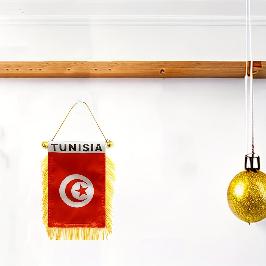 2 Mini Drapeaux Tunisiens à Suspendre pour Voiture