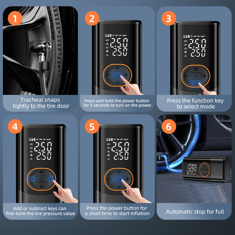 Compresseur d’air portable avec écran digital – 150 PSI
