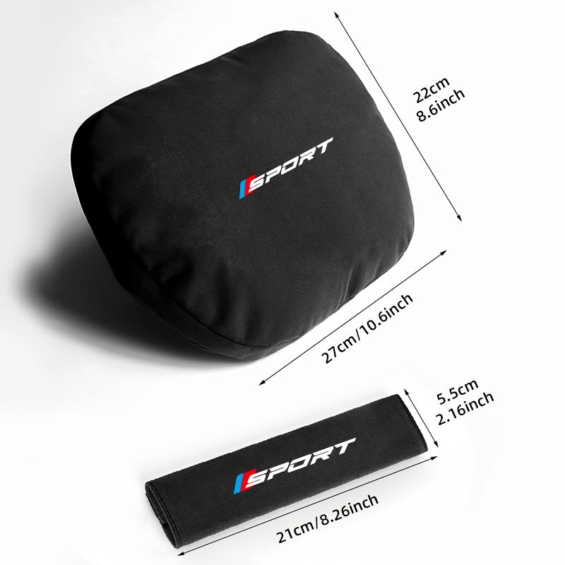 Coussins appui-tête et protège-épaules assortis pour ceinture de sécurité BMW