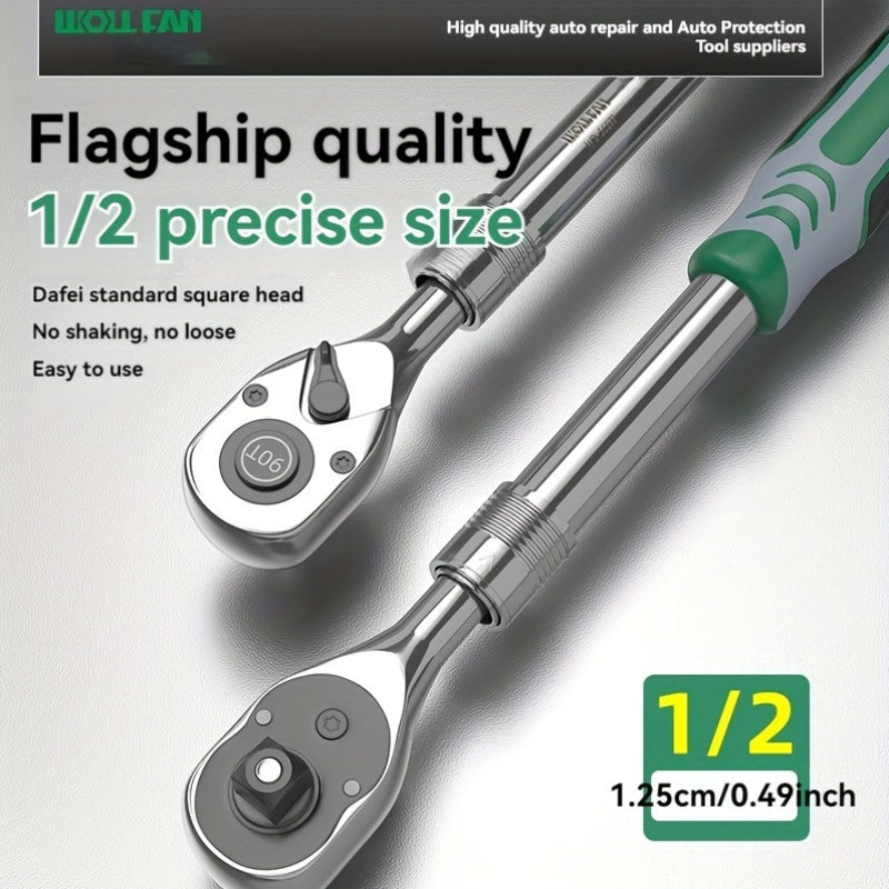 Clé à Cliquet 90 Dents WOLLFAN 8 Pouces Réglable en Chrome Vanadium