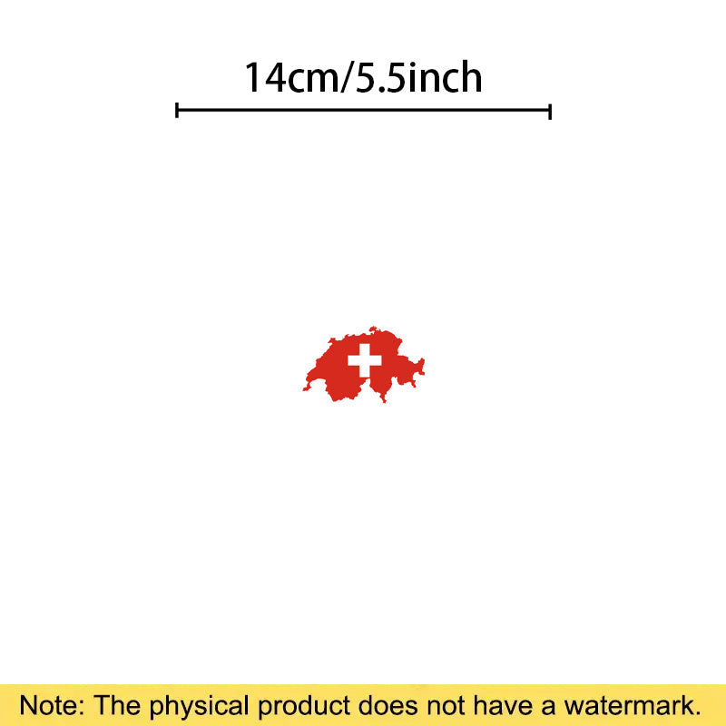 Autocollant Vinyle Carte du Drapeau Suisse